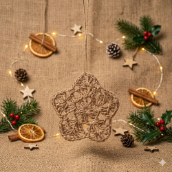 Jute ornament sneeuwvlokje